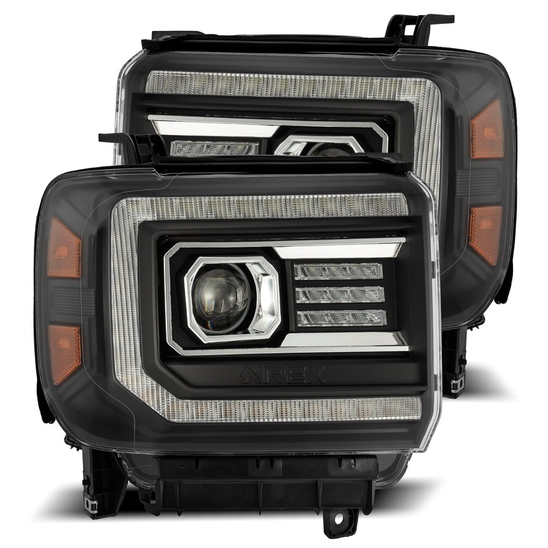 ALPHAREX 2014-2018 GMC Sierra NOVA-Series LED Projector Headlights Black