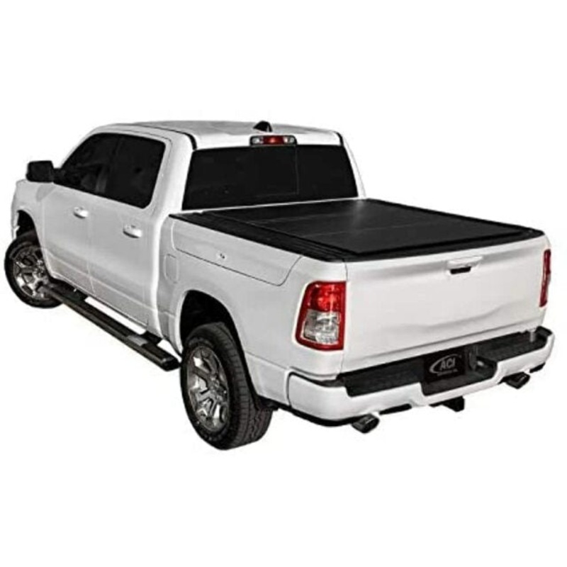 LOMAX B1040079 Hard Tri-Fold Cover; Matte Black Finish; Split Rail;