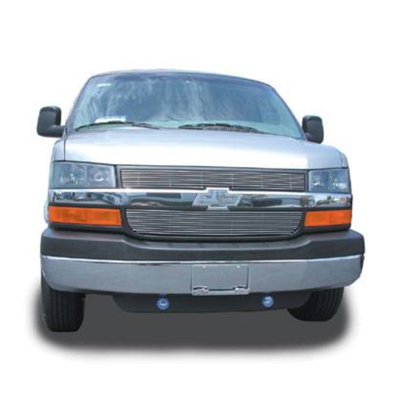 T-REX Grilles 21126 Polished Aluminum Horizontal Grille Fits 2003-2023 Chevrolet Express Van
