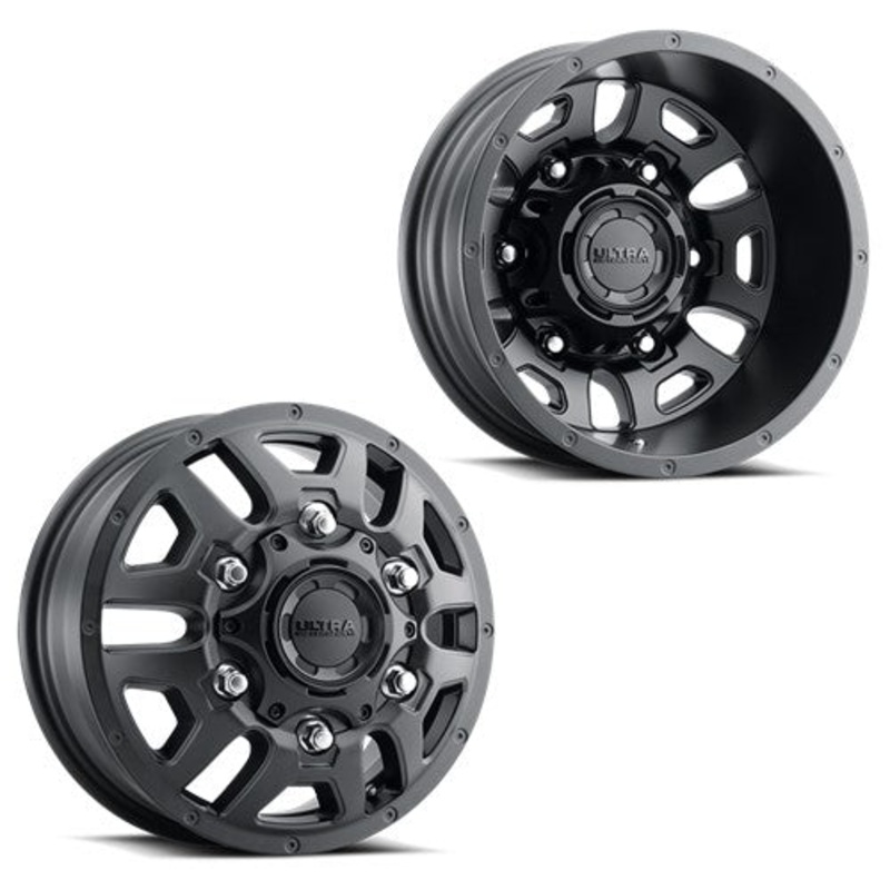 16×6 Ultra 003SB Hunter Satin Black FORD TRANSIT HD DUALLY Wheels 6×180 Set of 4 (Fits Stock Tire Sizing)