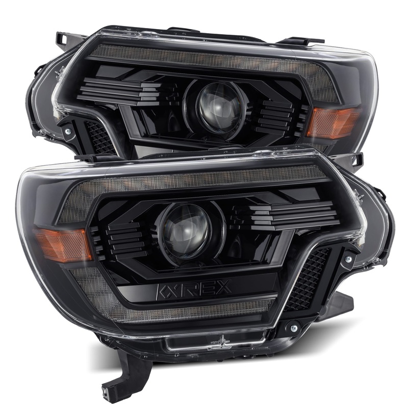 ALPHAREX 2012-2015 Toyota Tacoma PRO-Series LED Projector Headlights Alpha Black