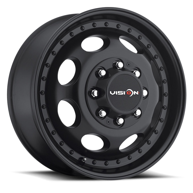 19.5×6.75 Vision Matte Black Front 8×210 2011-Present Chevy/GM 3500 DRW