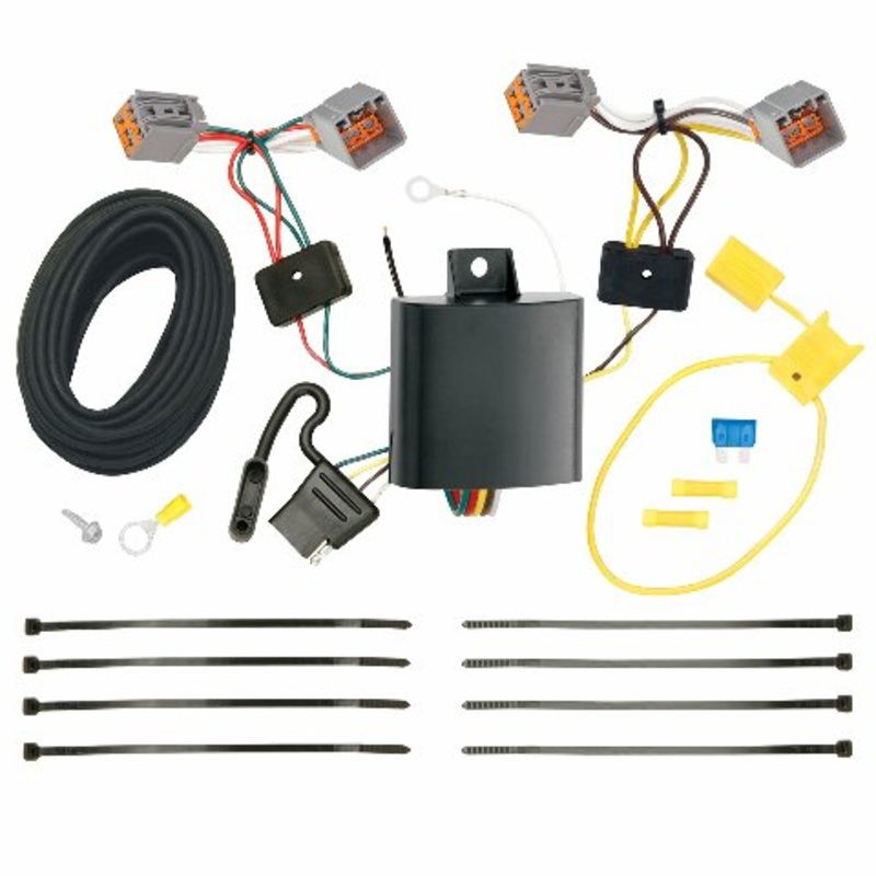 Tekonsha T-One T-Connector Harness, 4-Way Flat, Compatible with Select Ford Transit Connect, Black
