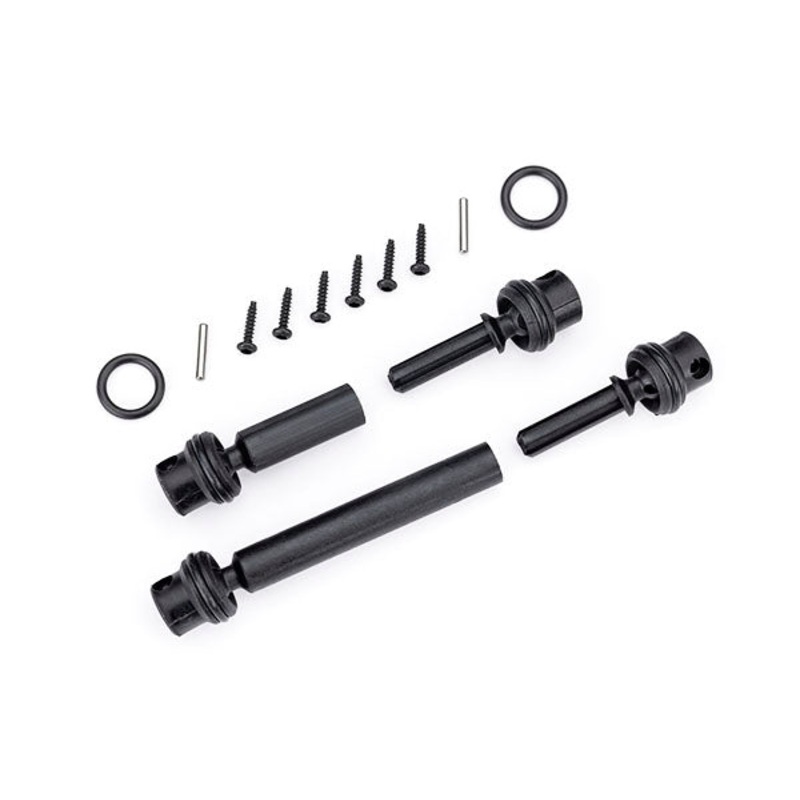 Driveshafts, center, assembled (front & rear) (fits 1/18 scale TRX-4M vehicles with 161mm wheelbase)