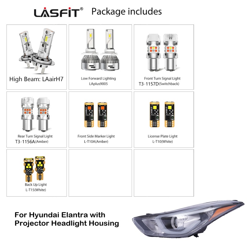 Fit for 2014-2016 Hyundai Elantra LED Bulbs 9005 H11 H7 Exterior Lights
