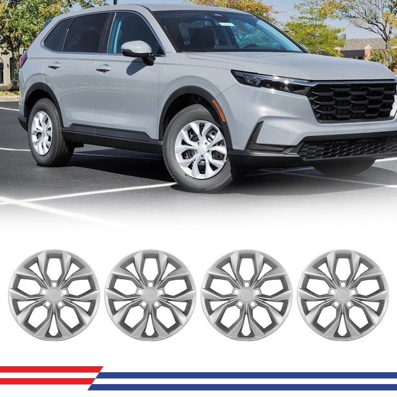 WINJET 17′ Hubcaps Wheel Rims Cover for 2023-2025 HONDA CR-V LX model – Sliver