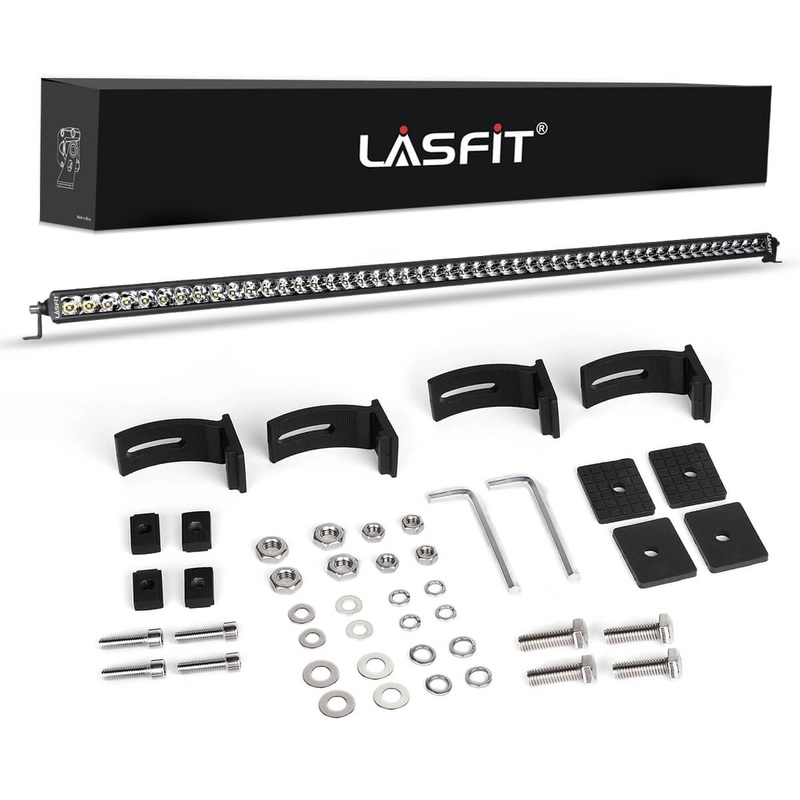 52 Inch Off-Road LED Light Bars Roof Windshield Rear Combo Flood Spot Single Row – LASFIT
