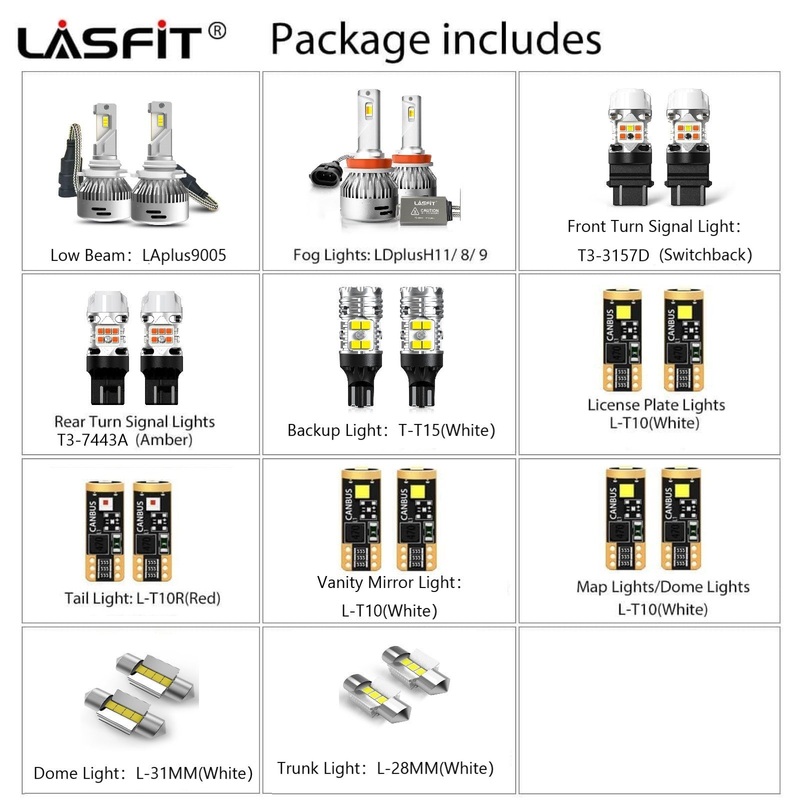 Fit for 2013-2015 Toyota RAV4 LED Bulbs 9005 Exterior Interior Lights Plug n Play