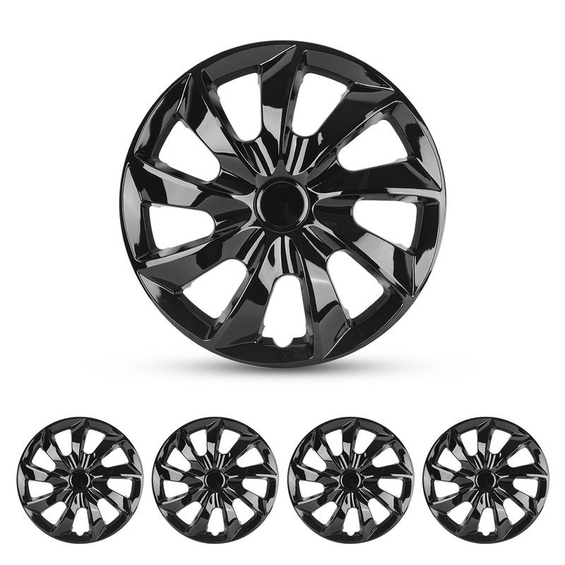 WINJET 17 inch Hubcaps Wheel Covers 5084 – Black Lacquer