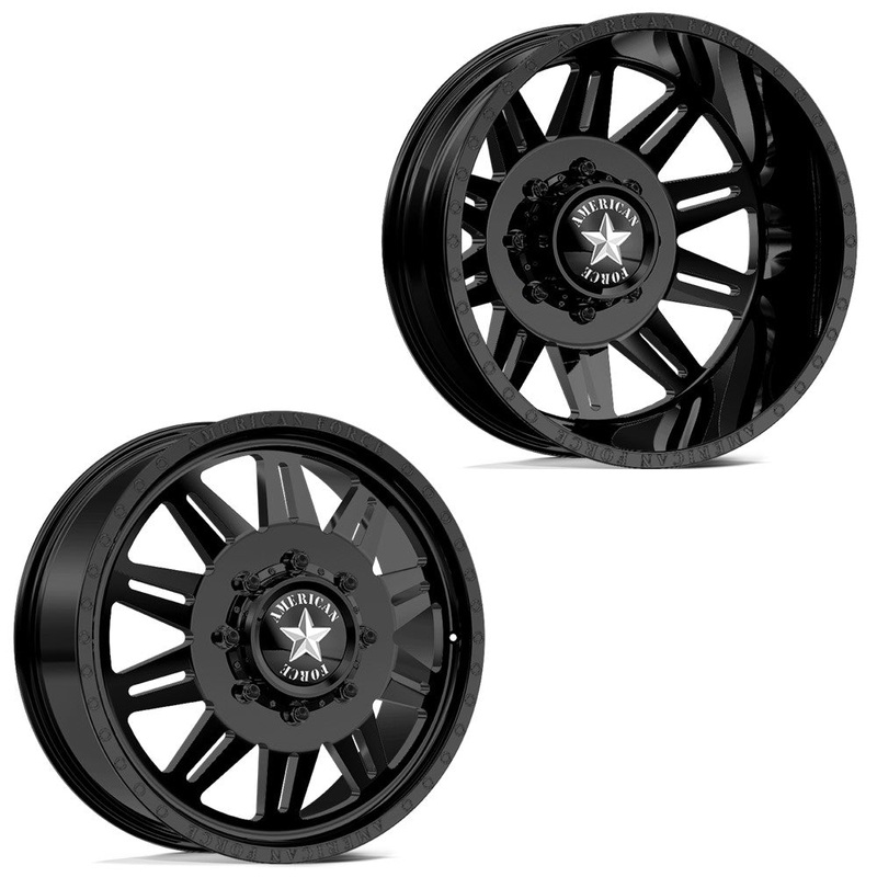 20×8.25 American Force DB04 Clutch Black 99-04 FORD DUALLY Wheels 8×170 Set of 6 (Fits up to 12.50 tire)