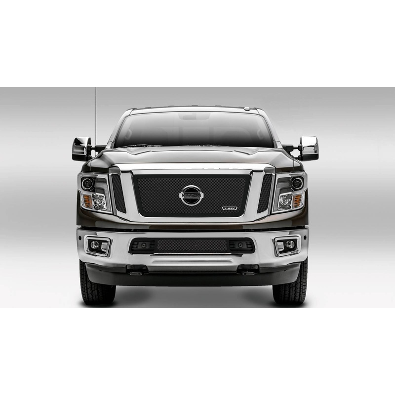 T-REX Grilles 51785 Black Mild Steel Small Mesh Grille Fits 2016-2019 Nissan Titan