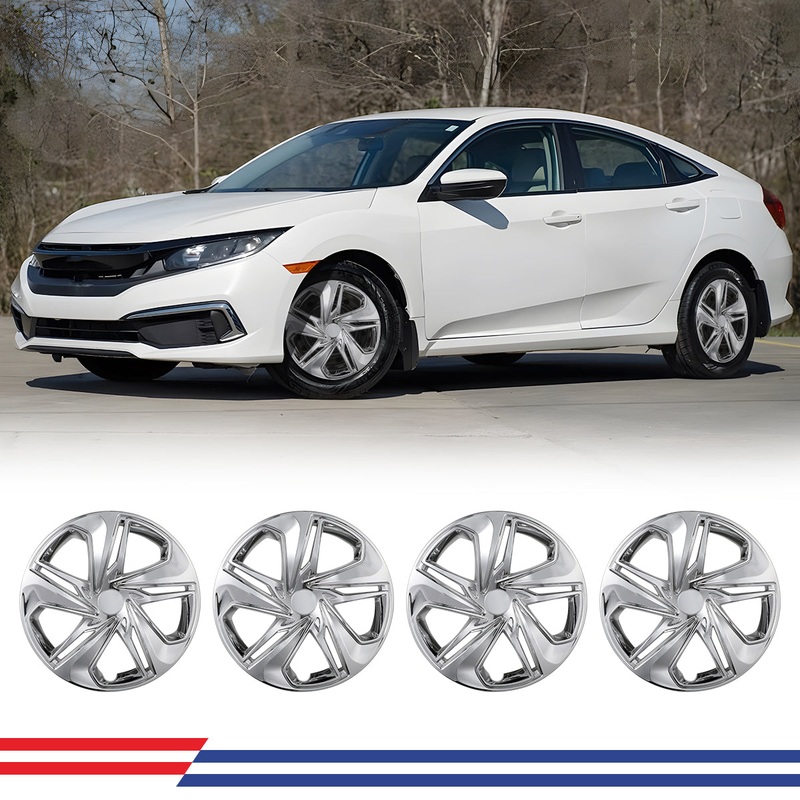 WINJET 16′ Hubcaps Wheel Rims Cover for 2016-2025 Honda Civic SEDAN – Sliver