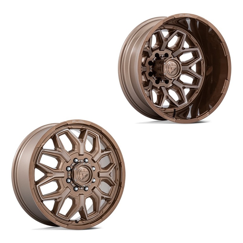 20×8.25 Fuel Off-Road D876 Flux Platinum Bronze PRE-19 DODGE DUALLY Wheels 8×6.5 Set of 6 (Fits Stock UP to 285 tire)