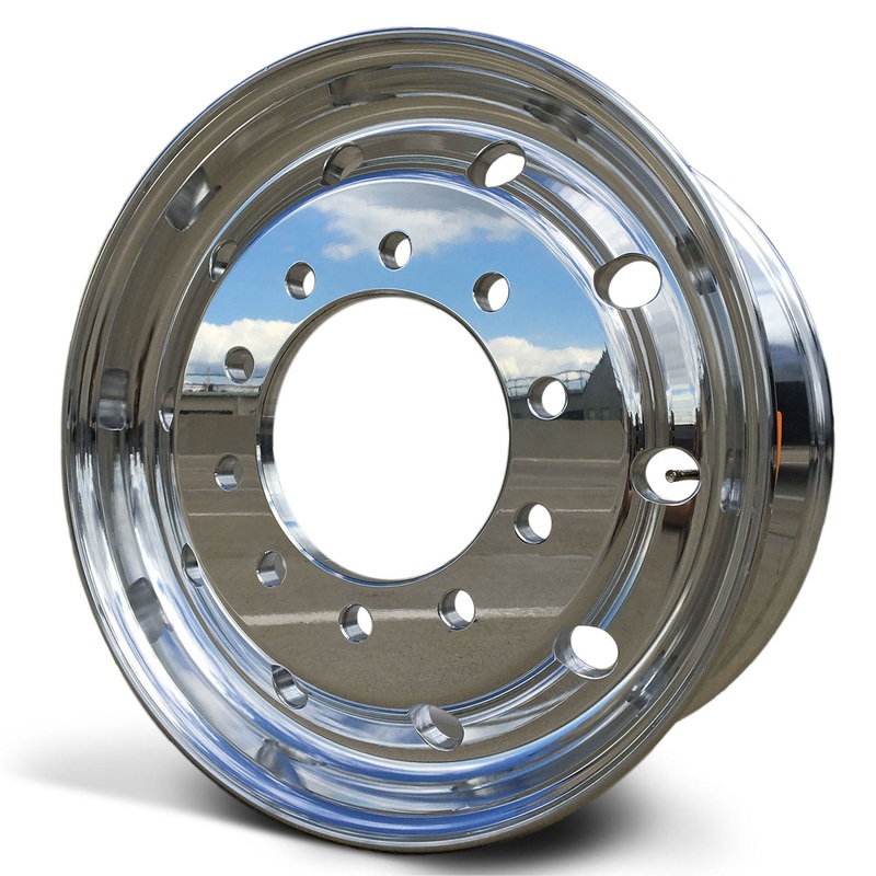 22.5×9.00 Accuride 10x285mm Hub Pilot High Polish Flat Face Front