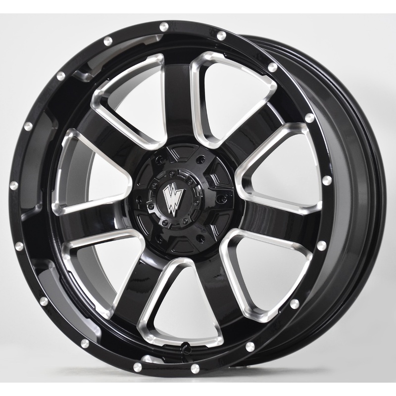 Ram HD 2500 Waldoch Rebel 20X9 Glossy Black And Milled Side Spoke 8X165.1, 200912165.1BM