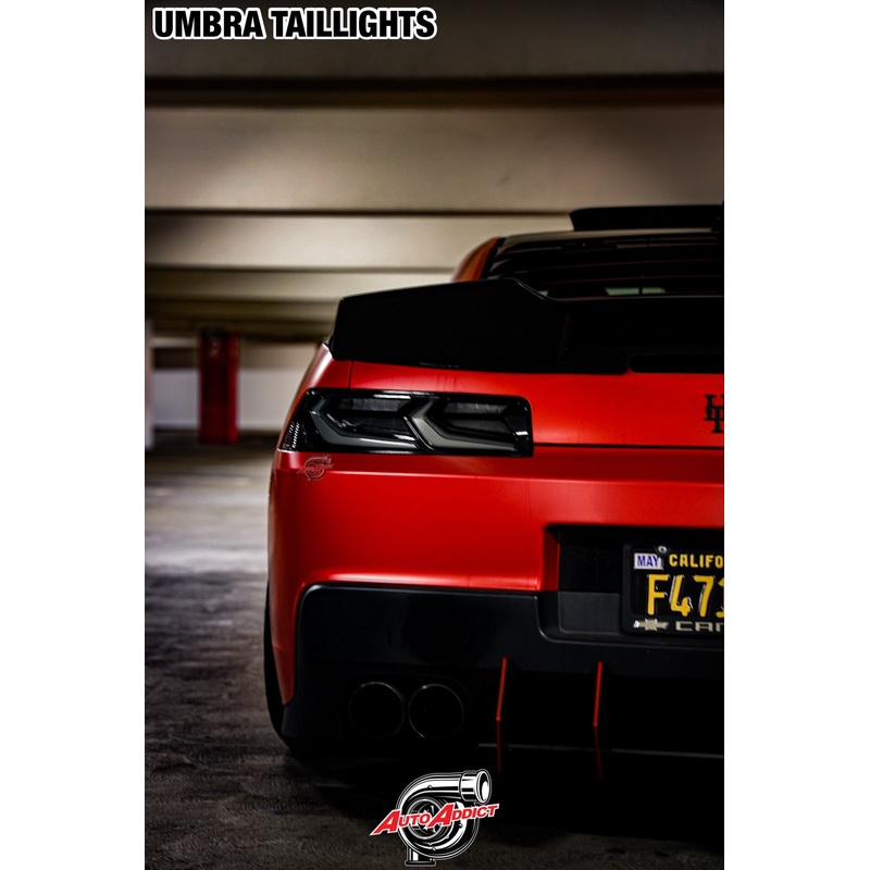 2010-2011 CHEVY CAMARO UMBRA LED TAILLIGHTS GLOSS BLACK/SMOKE LENS + CUSTOM HARNESS