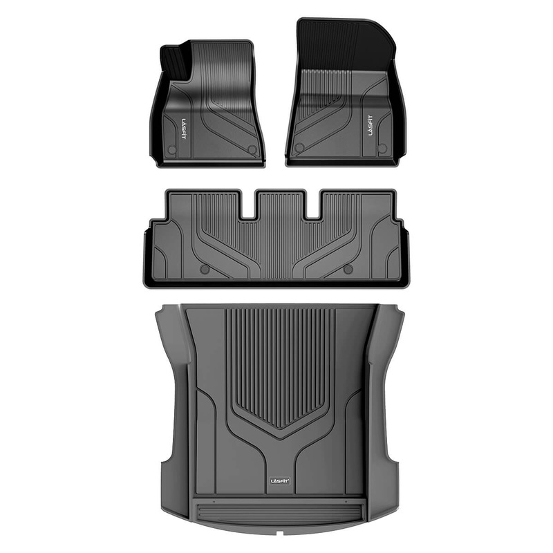Fit for 2021 Tesla Model 3 Floor Mats TPE Material 1st & 2nd & Cargo Custom All Weather