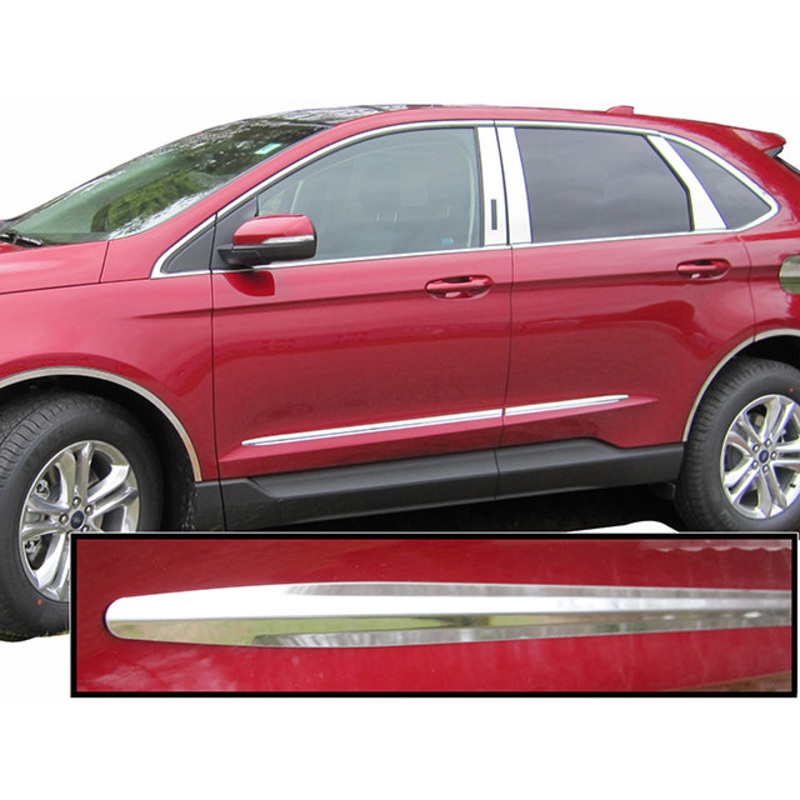Ford Edge 2015-2023, 4-door, SUV (4pc Stainless Steel Body Side Molding Accent  1″ wide ) AT55610 QAA