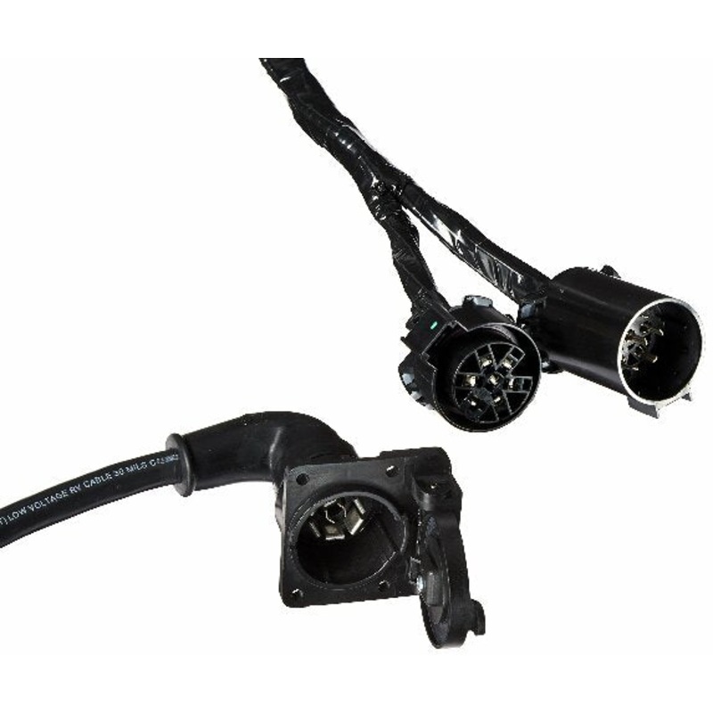 Fulton Fifth Wheel Adapter Harness, 7-Way Flat Pin Connector Assembly 9-Feet Compatible with GM, Ford, Dodge, Toyota