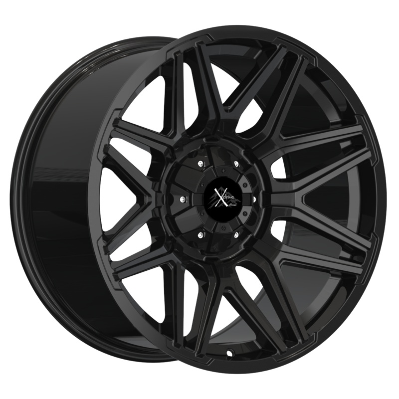 Xdrive Offroad 20X10 Offroad Wheels 6X135/139.7 PCD -19mm Offset Gloss Black Rims