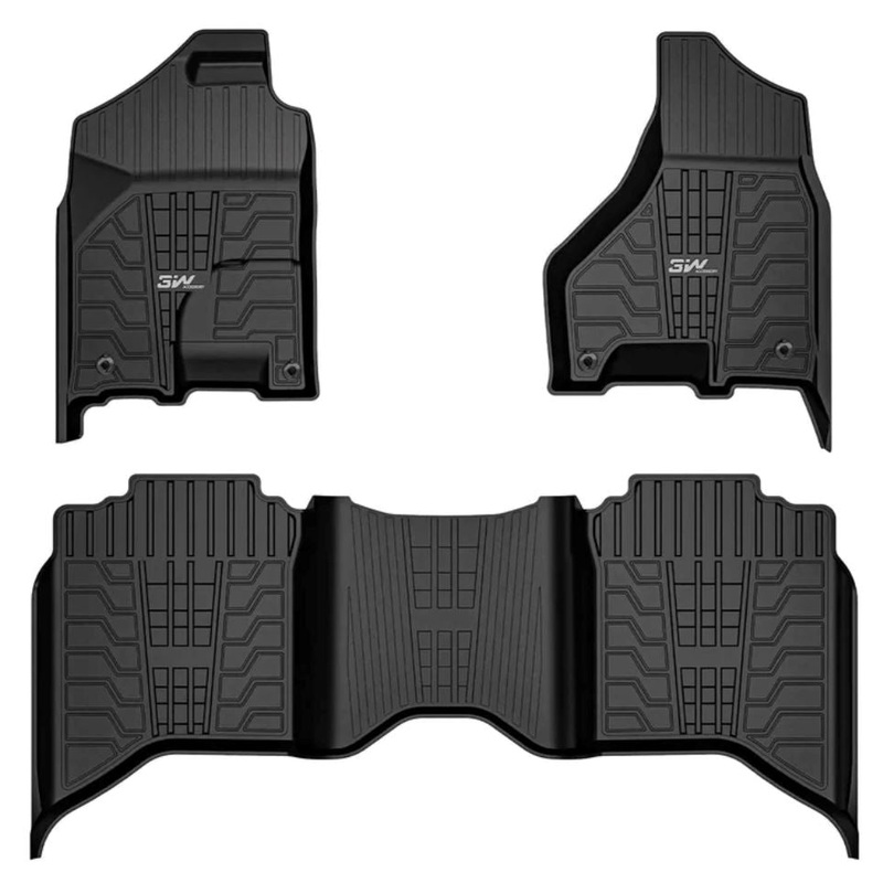 3WLINERS 2013-2018 Dodge RAM 1500 / 2500HD / 3500HD Crew Cab TPE Material & All-Weather Protection Custom Floor Mats