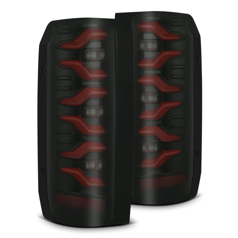 ALPHAREX 1987-1996 Ford Bronco LUXX-Series LED Tail Lights Black-Red