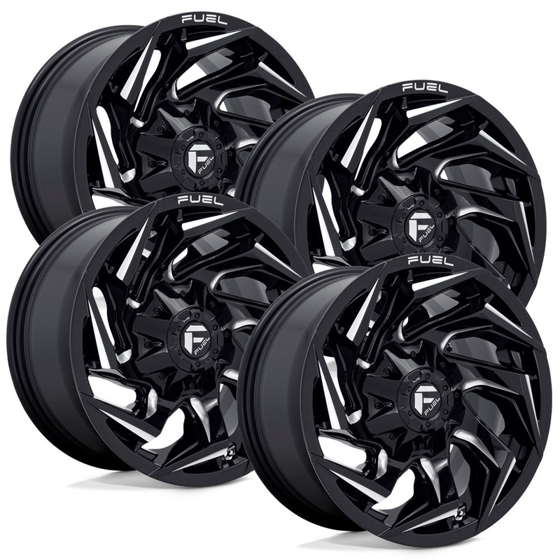 Fuel Reaction D753 Black Aluminum Chevy/GMC SRW Wheel Kit (8×180)
