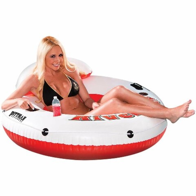 Pittman Outdoors Water Float Tube – Inflatable River Drifter with Cup Holders, Holds 300 Pounds, 1 Person