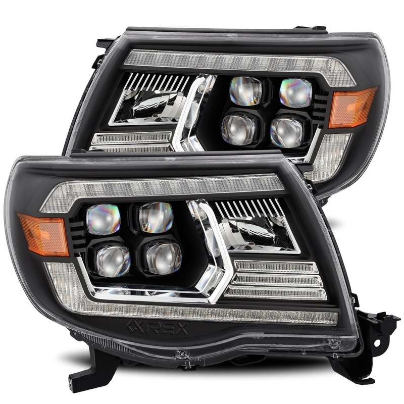 ALPHAREX 2005-2011 Toyota Tacoma NOVA-Series LED Projector Headlights Black