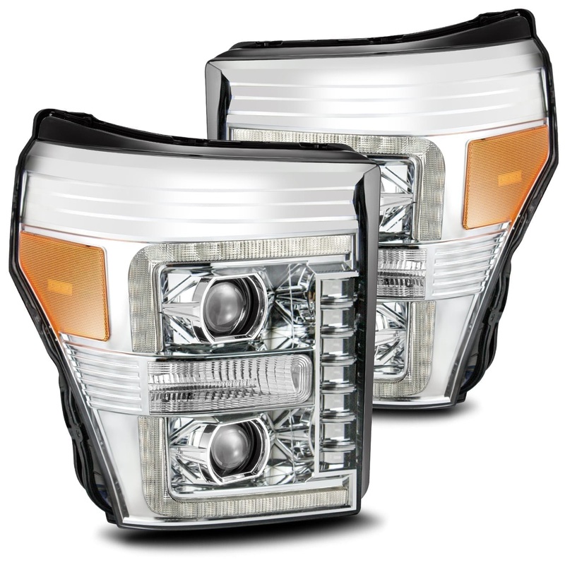 ALPHAREX 2011-2016 Ford Super Duty PRO-Series Halogen Projector Headlights Chrome