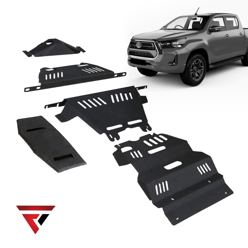 Fenza Heavy-Duty Steel Skid Bash Plates  Compatible with Toyota Hilux 20162025 | Complete Underbody Protection Kit