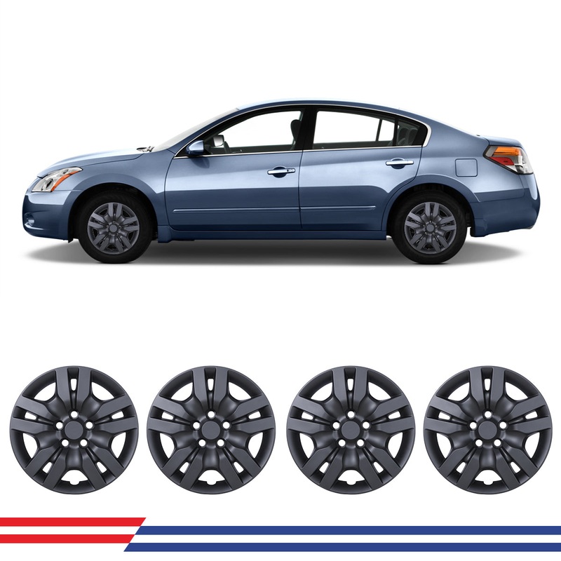 WINJET 16′ Hubcaps Wheel Rims Cover for 2007-2012 Nissan Altima/2008-2009 Nissan Altima Coupe  – Matte Black