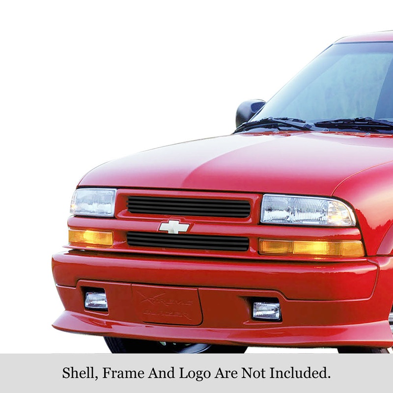 APS GR03FEG05J Main Upper Black Stainless Steel Billet Grille Fits 1998-2005 Chevy Blazer