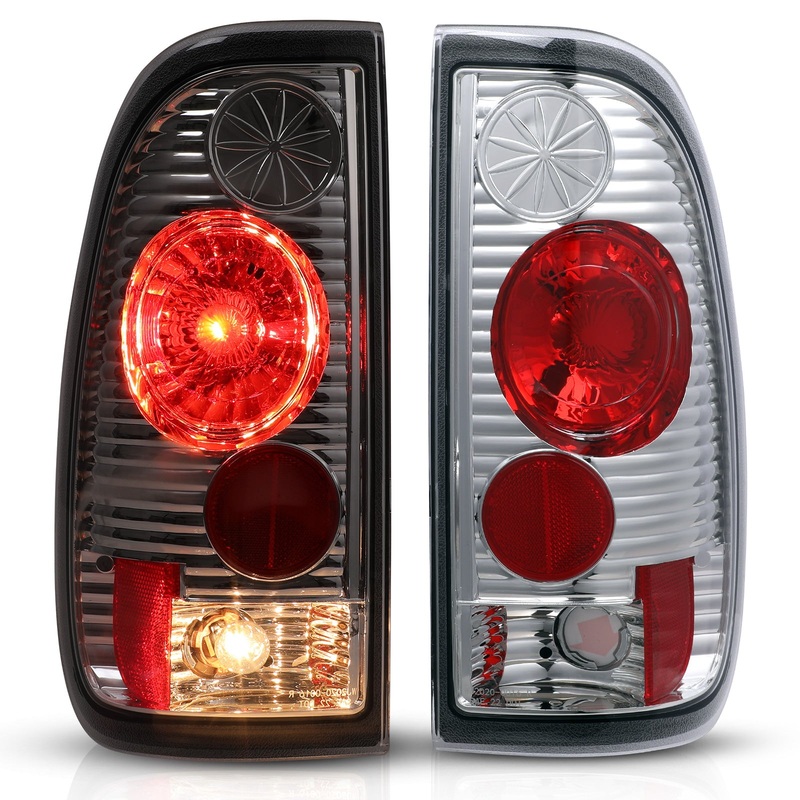 For 1997-2004 Ford F-150/1997-2007 Ford F-250 F-350 F-450 Tail Light – Chrome/Clear