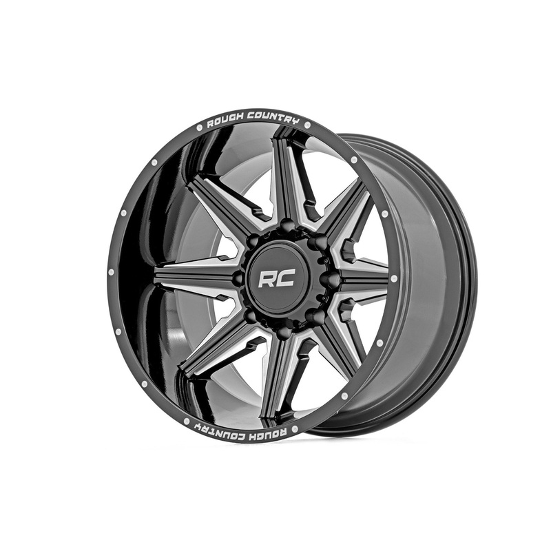 Rough Country 91M Series Wheel | One-Piece | Gloss Black | 20×12 | 8×180 | -44mm