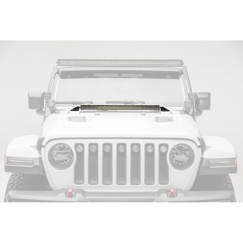 ZROADZ Z364931-KIT Black Stainless Steel Hood Cowl LED Kit Fits 2019-2023 Jeep Gladiator