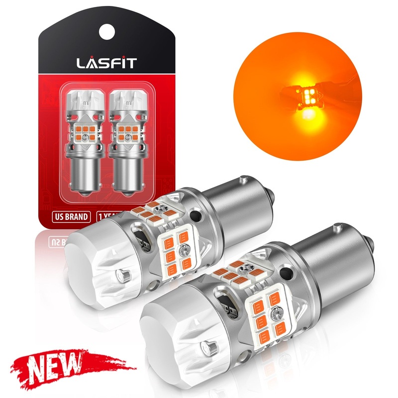 1156 P21W LED Turn Signal Bulbs CanBus-Ready Amber | T3 Series
