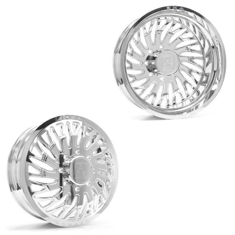 26×8.25 Axe AF10 Polished 11-UP GM DIRECTIONAL FORGED DUALLY Wheels 8×210 Set of 6 (Fits UP to 13.50 tire)