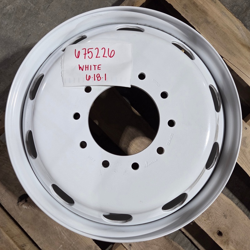 22.5×6.75 Direct Bolt-On Steel Wheel for Ram & Ford (10x225mm) (WHITE)