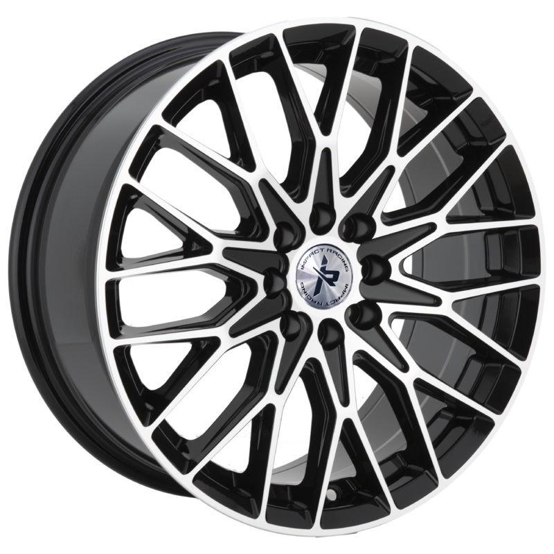 Impact Racing 18X8.0 Wheel |5X105/114.3 PCD |38mm Offset |73.1mm CB Gloss black with Machined face Rims