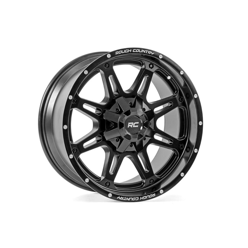 Rough Country 94 Series Wheel | One-Piece | Matte Black | 20×10 | 5×5.0/5×4.5 | -18mm