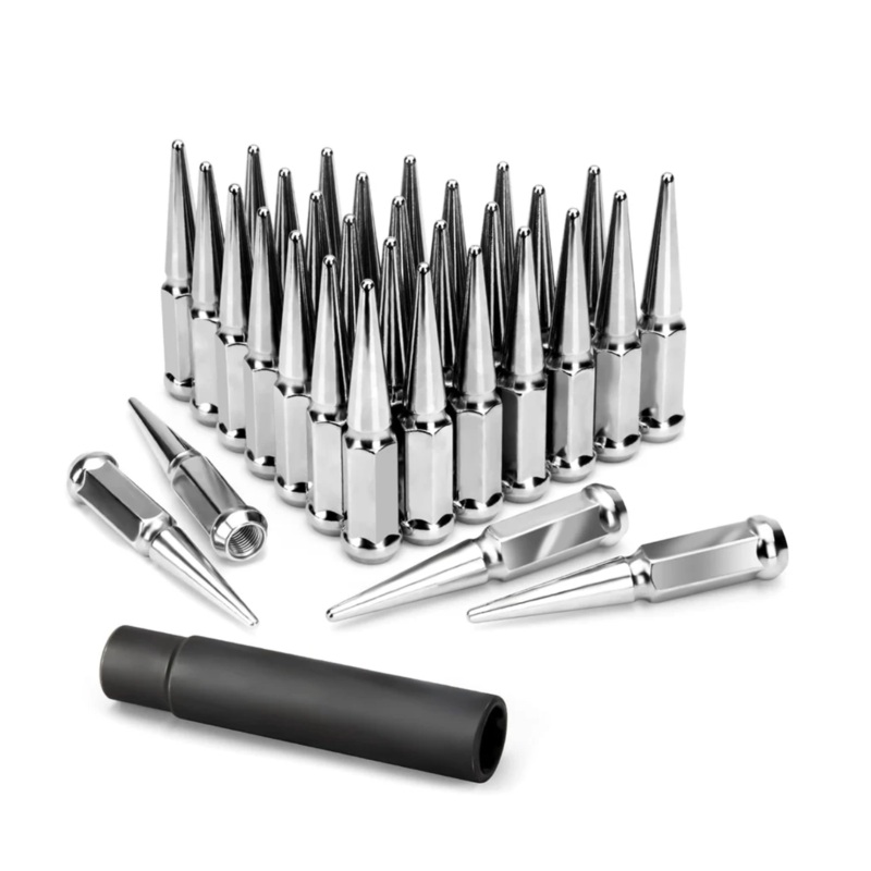 Truck/SUV Spike Lug Nuts – Chrome – All Makes & Models (For Deep Dish Wheels)