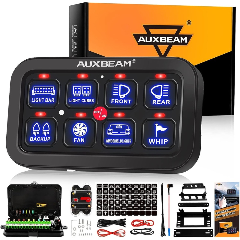 Auxbeam 8 Gang Switch Control Panel