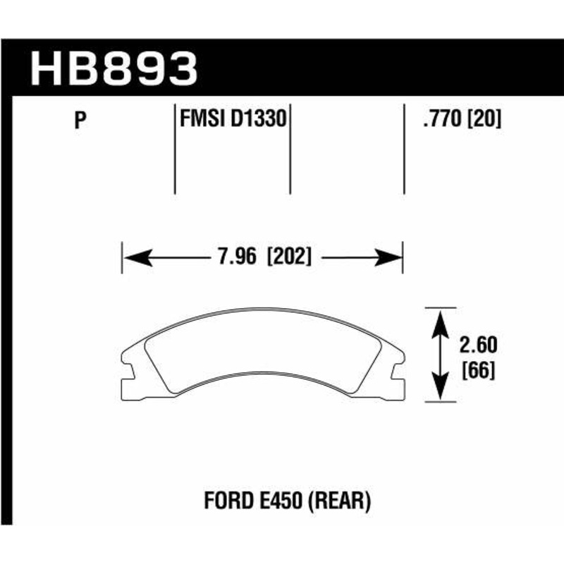 Hawk Performance HB893P.770 SuperDuty Disc Brake Pad Fits 08-19 E-450 Super Duty