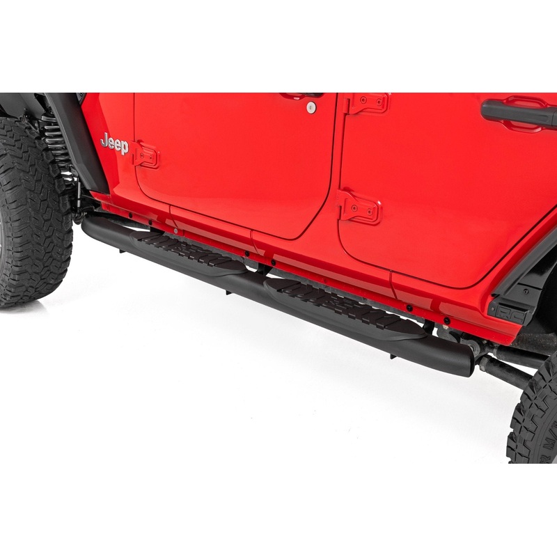 Oval Nerf Steps | 4 Door | Black | Jeep Wrangler Unlimited 4WD (2018-2024)