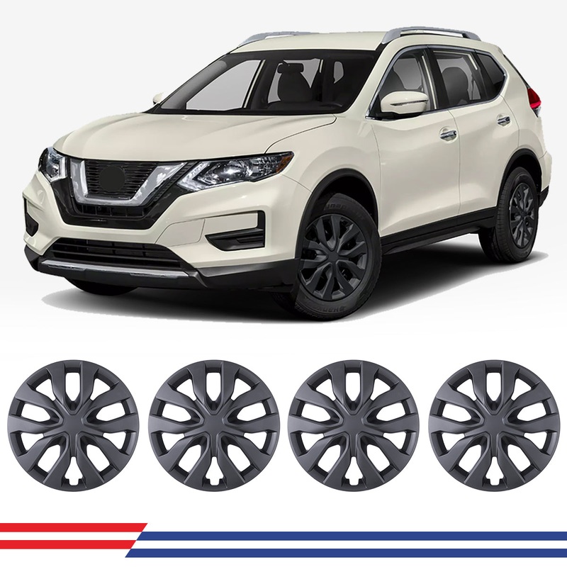 WINJET 17′ Hubcaps Wheel Rims Cover for 2014-2020 NISSAN ROGUE  – Matte Black