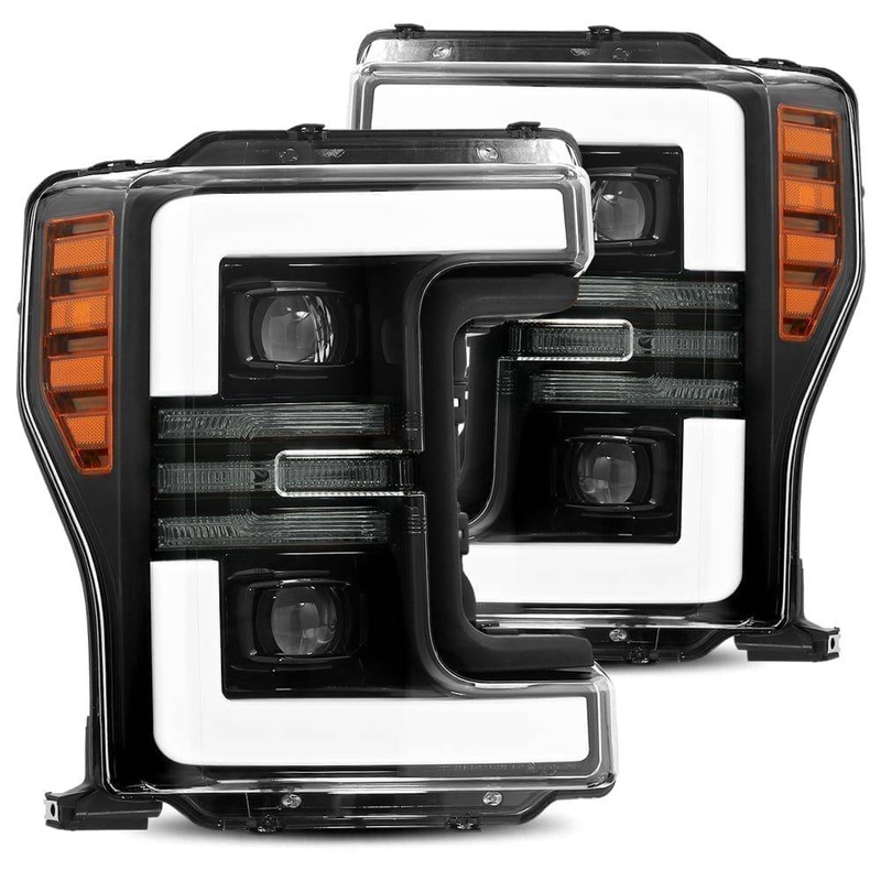17-19 Ford Super Duty PRO-Series Halogen Projector Headlights Jet Black