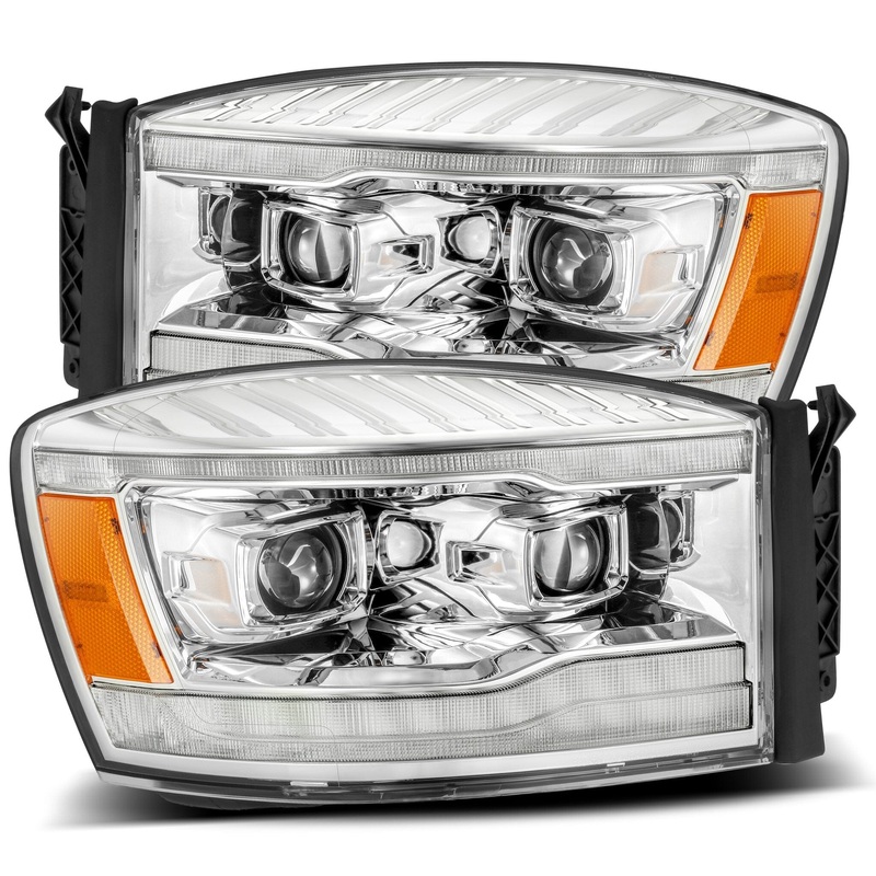 ALPHAREX 2006-2008 Dodge Ram LUXX-Series LED Projector Headlights Chrome