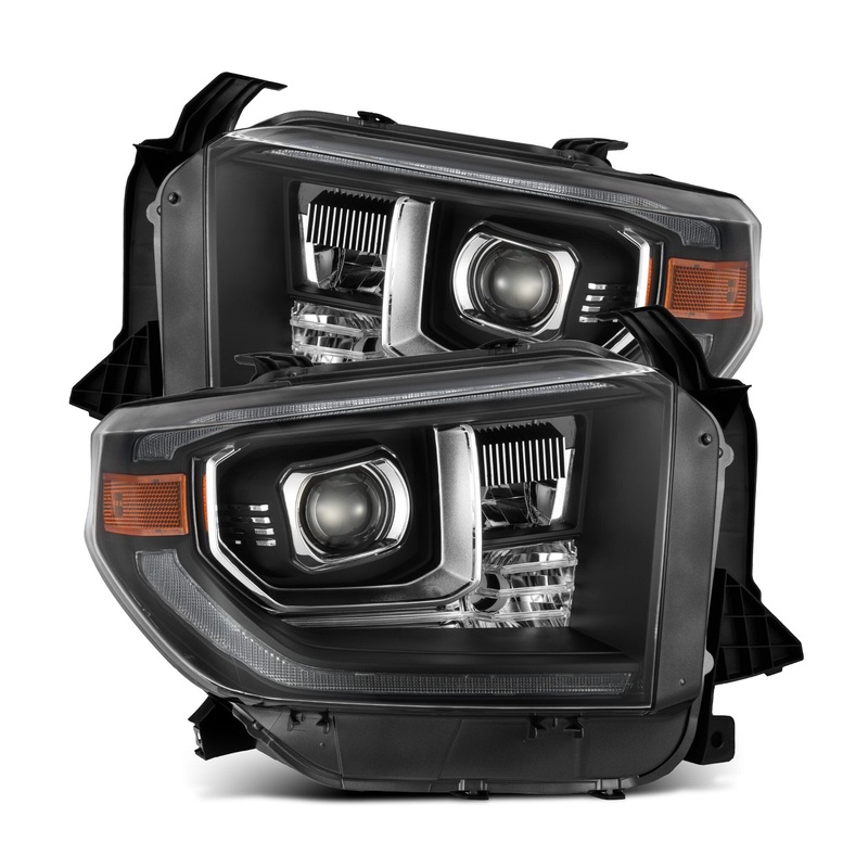 ALPHAREX 2014-2021 Toyota Tundra LUXX-Series LED Projector Headlights Black