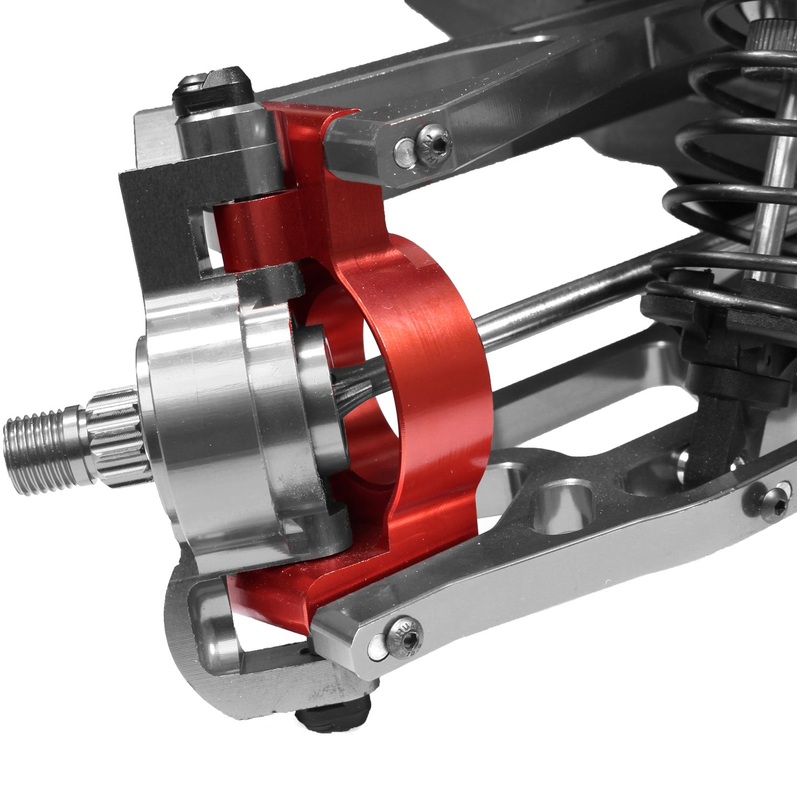 Racers Edge X-Maxx Alum Front Hub Carrier Set-Red